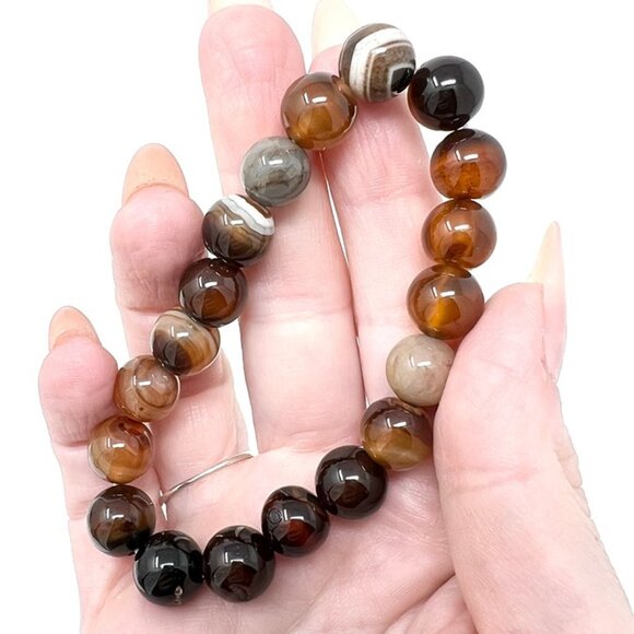 Coffee Agate Bracelet Jewelry crystal beaded accessories handmade boho fashion - Picture 7 of 9